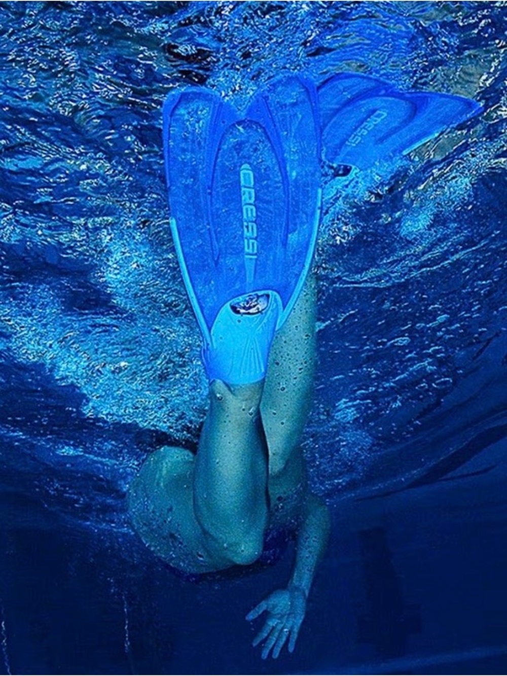Cressi - Agua Fins Adult - Aqua Blue Size 39/40 Full Foot Made In Italy NEW - Picture 3 of 12
